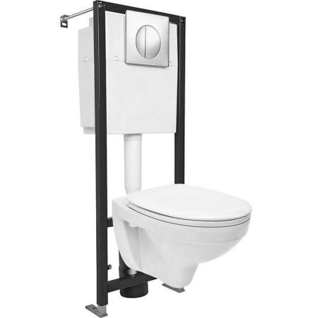 Унитаз с инсталляцией Cersanit Delfi + Black SET-DEL/Black/TPL/Cg-w