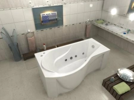 Ванна Bas Капри 170x80 с гидромассажным оборудованием FLAT левая