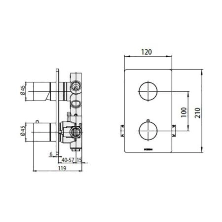 Bossini Inox Термостат для душа, встраиваемый, с девиаторм 1/2/3/4/5, цвет: глянцевая сталь
