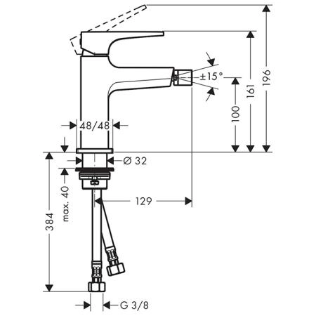 Hansgrohe Metropol Смеситель для биде, 1 отв., цвет: хром