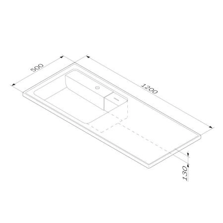 Раковина над стиральной машиной AM.PM X-Joy , левая, 120 см M85AWPL1201WG