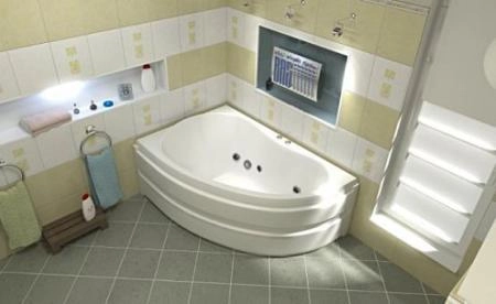 Ванна Bas Алегра 150x90 с гидромассажным оборудованием FLAT левая