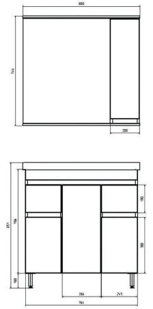 Тумба ASB-Mebel Марко 80-3.2 белый/дуб золотой