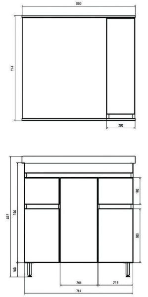 Тумба ASB-Mebel Марко 80-3.2 белый/дуб золотой