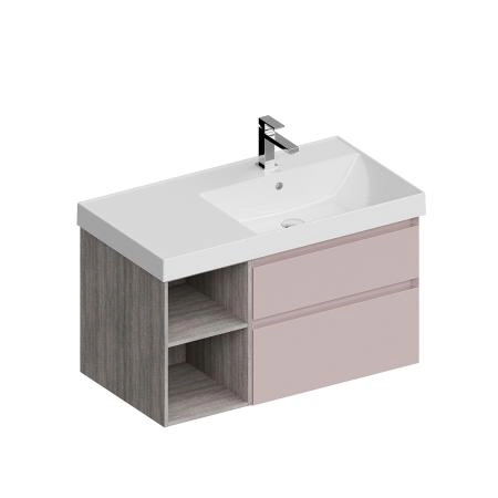 Тумба Kerama Marazzi CUBO КУБО CU.90Rh\MAL правая подвесная с ящиками 90, мальва матовая-древесная