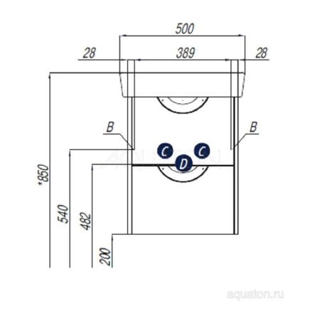 Тумба под раковину Aquaton Сильва 1A211701SIW60 50 с ящиком,дуб фьорд