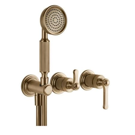Gessi Venti20 Смеситель для душа, встраиваемый, с переключателем на 2 положения, с ручным душем и шлангом 150см., цвет: Warm Bronz