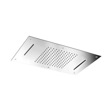 Carlo Frattini Wellness Верхний душ Harmonia 700x400 мм., встраиваемый в потолок, 2 режима: дождь, 2 каскада; нержавеющая сталь, цвет: хром