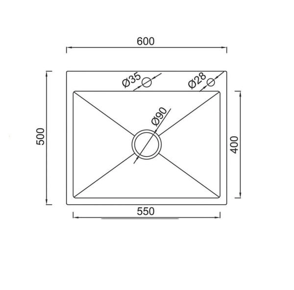 Кухонная мойка Gappo GS6050-3 60x50 сатин золотой нерж.сталь