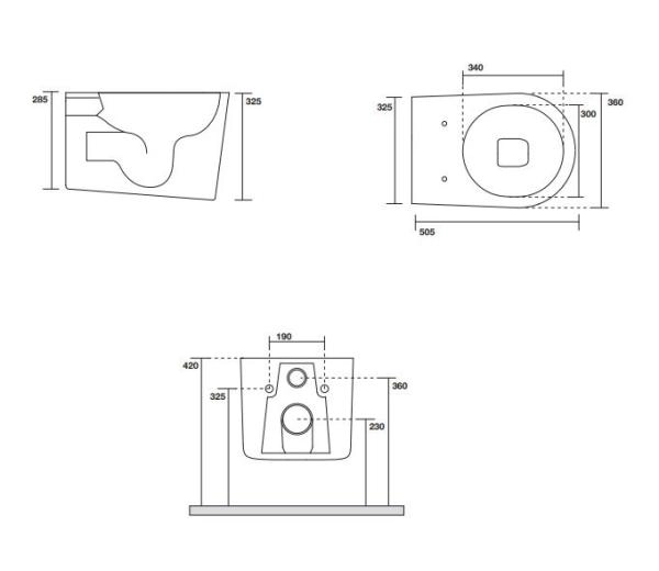 Унитаз подвесной AXA DP 8401001 NoRim безободковый