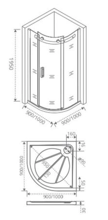 Душевой уголок GOOD DOOR ALTAIR R-100-C-CH- Модель только левосторонняя 100x100 прозрачное