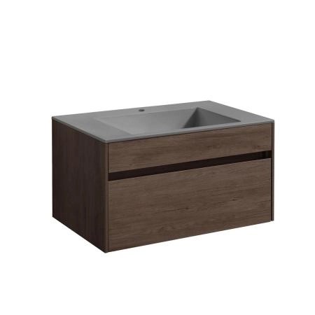 Тумба под раковину Vincea Chiara 800 подвесная, 1 выкатной ящик soft-close, R.Oak