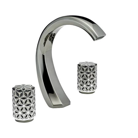 THG Nihal Porcelaine Noire Смеситель для раковины на 3 отверстия, с донным клапаном, цвет: Aranja (black nickel)