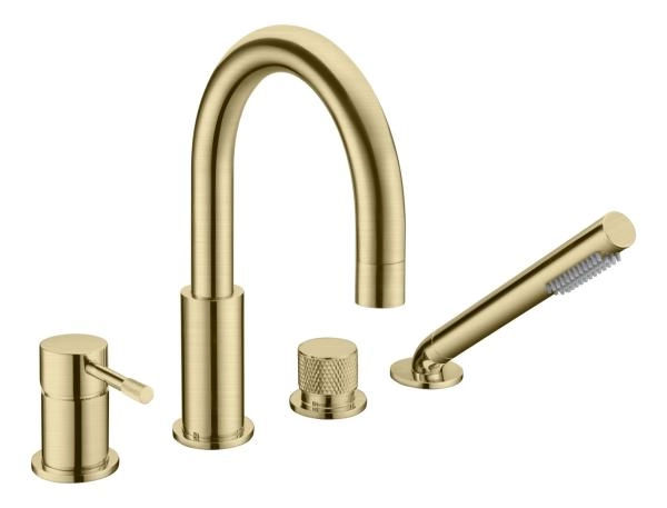 Смеситель врезной на борт ванны Boheme UNO Matt Gold 460-MG