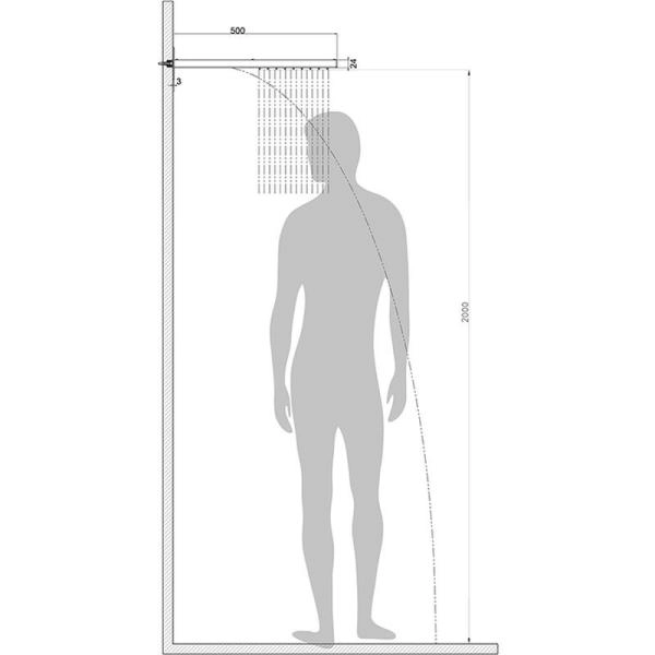 Верхний душ Bossini Manhattan I00570.073 2 режима, цвет черный матовый