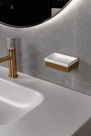Мыльница Boheme настенная Qubic Matt Gold 10723-MG