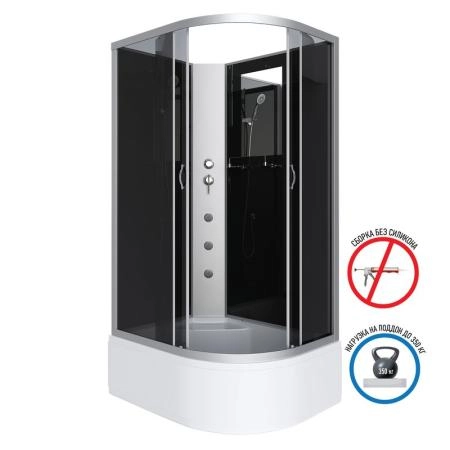 Душевая кабина Niagara NG-2510-14LBKG 1200х800х2000 высокий поддон 40см стекло тонированное