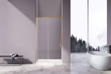 Душевая дверь Vincea Slim-N VDS-4SN110CLG, 1100, брашированное золото, стекло прозрачное