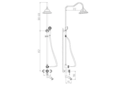 Смеситель для ванны ZORG Zorg Antic (A 102DS-BR) бронза