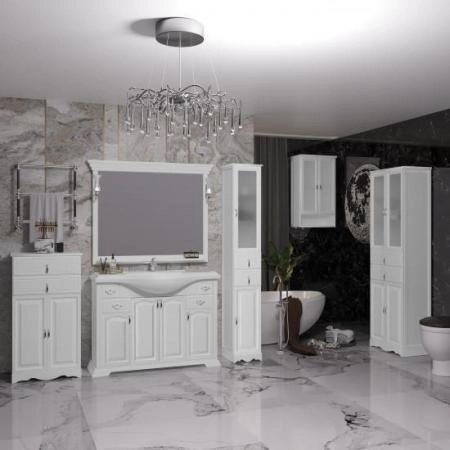 Тумба под раковину Opadiris РИСПЕКТО 120 Белый матовый с фурнитурой хром