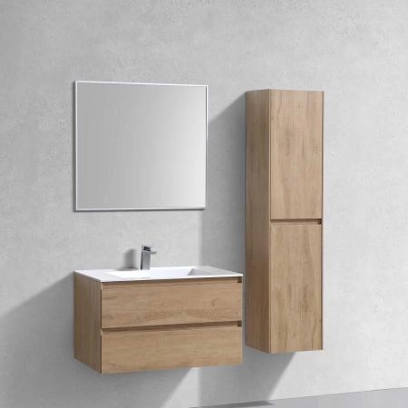 Тумба под раковину Vincea Luka 800 подвесная, 2 выкатных ящика soft-close, N.Oak