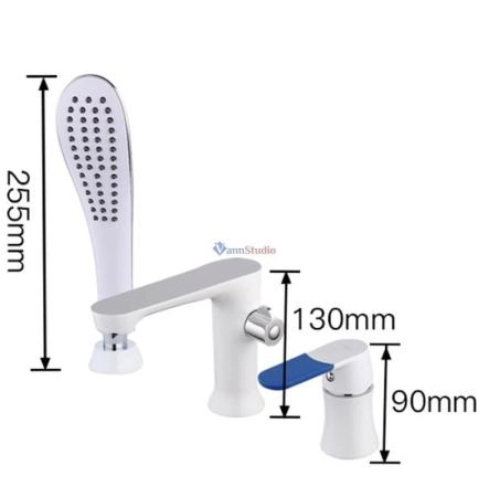 Смеситель на борт ванны Frap F1134 белый хром