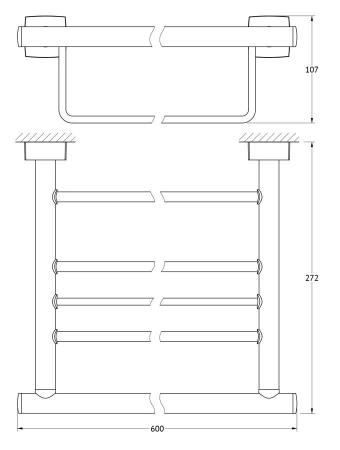 Полка для полотенец FBS Esperado ESP 042 со штангой 60 cm хром