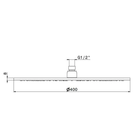 Newform XT Верхний душ, d40см, без кронштейна, G1/2" , цвет: хром