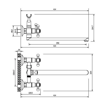 Смеситель OLIVES Girona 01221GR для ванны,хром