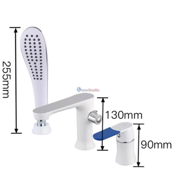 Смеситель на борт ванны Frap F1134 белый хром
