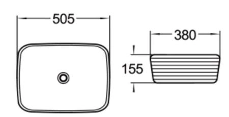 Раковина SantiLine SL-1060 50,5x38 на столешницу керамическая Белый