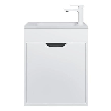 Тумба с раковиной для ванной Uperwood Modul 50 см, подвесная, матовая, белая/графит