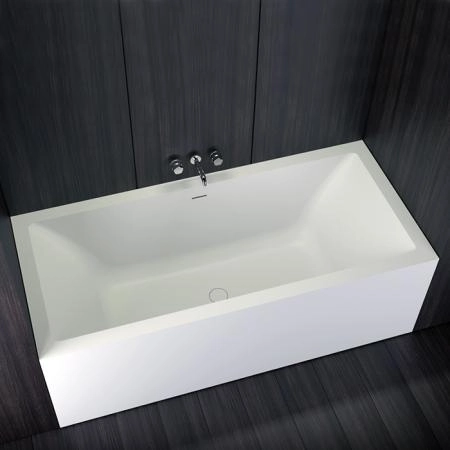 KNIEF Shape Selected Ванна встраиваемая, 180x80xH60cм, с щелевым переливо click-clack, белая мат(с комплектом ножек) (СПЕЦЦЕНА на 2 ванны из прихода!)