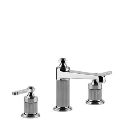 Gessi Venti20 Смеситель для раковины на 3 отверстия, высота излива 98 мм., в комплекте с донным клапаном, цвет: хром