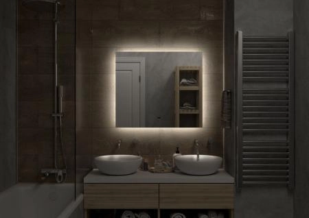 Зеркало Континент Trezhe Led 800х700 с бесконтактным сенсором, холодная подсветка ЗЛП534