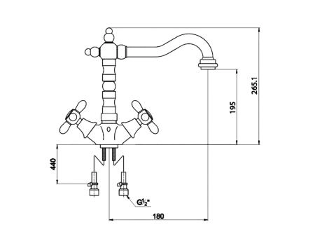 Смеситель для кухни Timo Ritz 0143FK chrome-gold