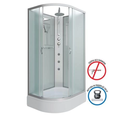 Душевая кабина Niagara NG-33084-14RBKTG 1000х800х2100-2400 средний поддон  26см стекло матовое