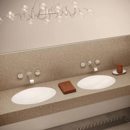 Villeroy&Boch Evana Раковина 50х35х22см., без отв., встраиваемая под столешницу, с переливом, с крепежом, цвет: альпийский белый