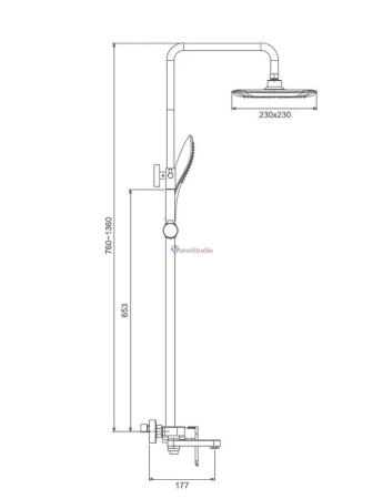 Душевая система Gappo G2448-9 Оружейная сталь с изливом