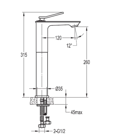 Смеситель CEZARES CITY-F-LC-01-W0 для раковины,хром