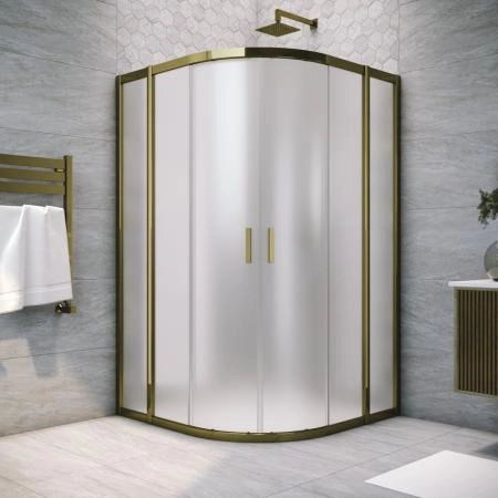 Душевой уголок Vegas-glass ZS TUR NOVO 120 05 10, профиль бронза, стекло сатин