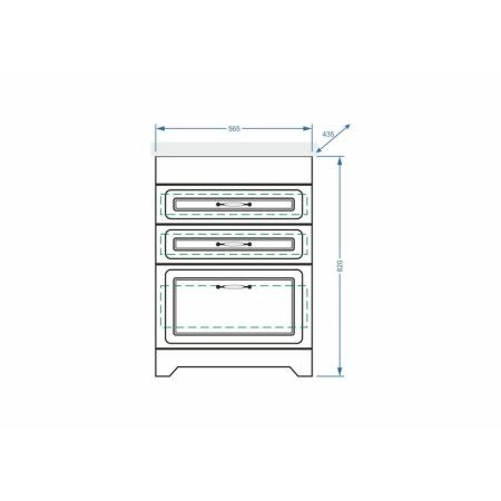 Тумба под умывальник Stella Polar Кармела 60, 3 ящ., ольха белая, Сомо 60