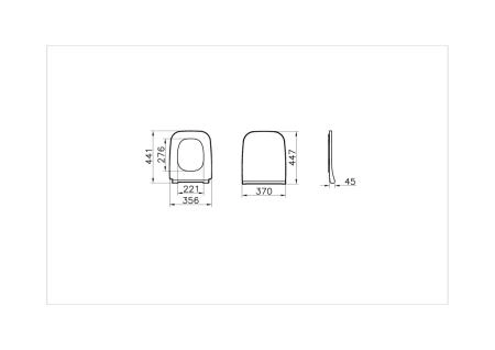 Инсталляция с унитазом VitrA Integra Square  9856B003-7207 комплект 4 в 1 с сиденьем микролифт безободковый цвет клавиши глянцевый хром