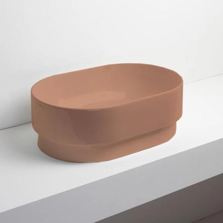 Simas Po-mo Раковина 56x37xh19см., полувстраеваемая сверху без отв., без перелива, цвет: CARAMELLO