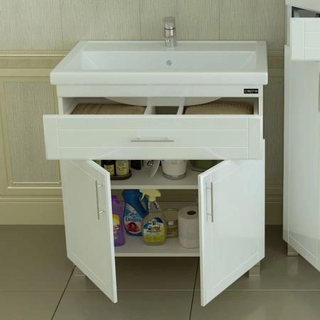 Тумба под раковину СаНта Дублин 80 223005 напольная, цвет белый (1 ящ.)