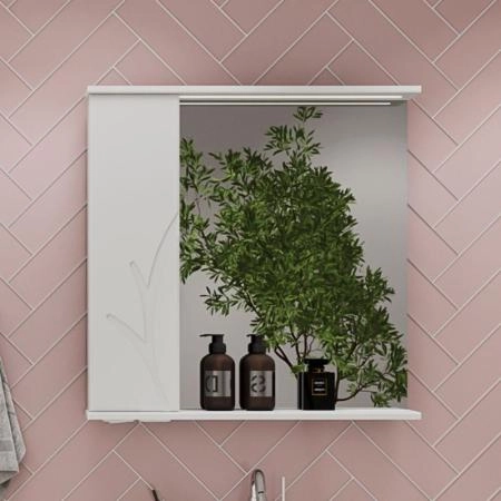 Зеркало-шкаф Volna Adel 70 левый белый глянец