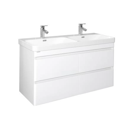 Тумба с раковиной Comforty Енисей-120 00-00022406CF белый глянец c раковиной CF19595BX-120D