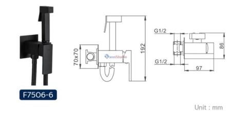 Гигиенический душ Frap F7506-6 черный
