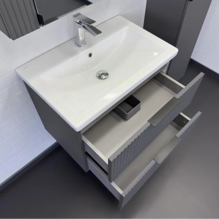 Тумба с раковиной Comforty Лима-70П2 00-00019212 подвесная антрацит с раковиной Комо 70