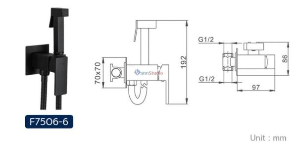 Гигиенический душ Frap F7506-6 черный